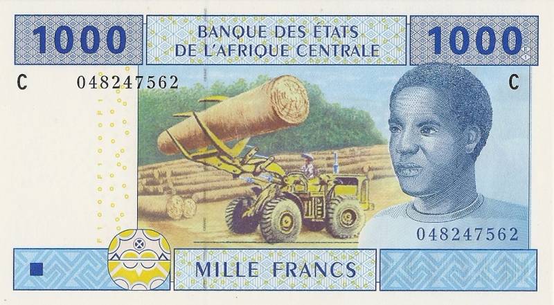 billet de 1000 francs CFA Afrique Centrale (recto)