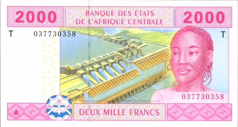 billet de 2000 francs CFA Afrique Centrale (recto)
