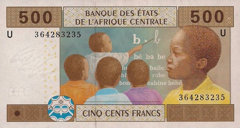 billet de 500 francs CFA Afrique Centrale (recto)