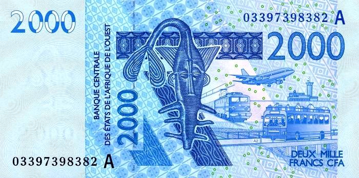 billet de 2000 francs CFA Afrique de l'Ouest (recto)